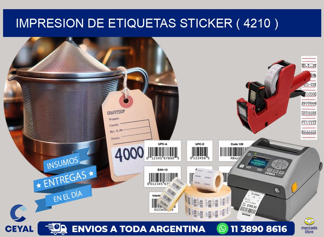 impresion de etiquetas sticker ( 4210 )