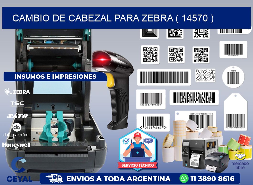 CAMBIO DE CABEZAL PARA ZEBRA ( 14570 )