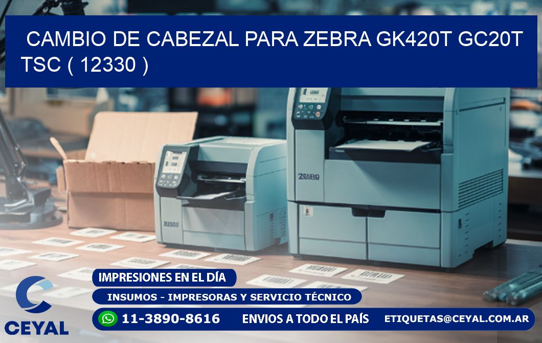 CAMBIO DE CABEZAL PARA ZEBRA GK420T GC20T TSC ( 12330 )