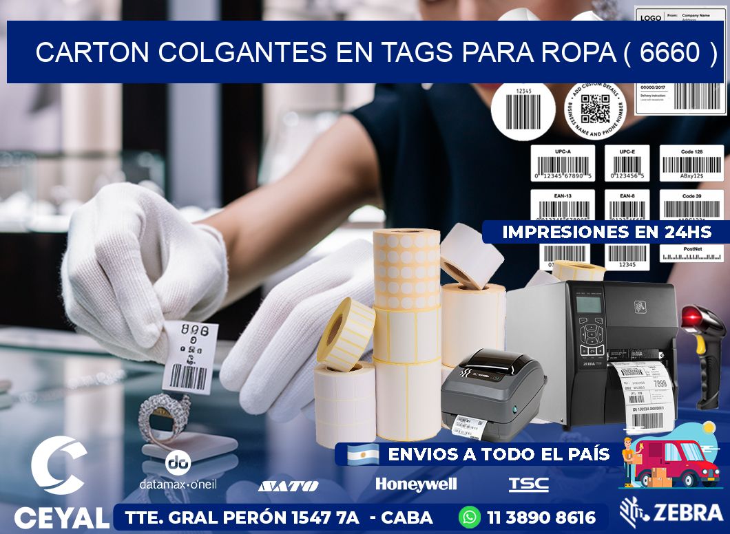 CARTON COLGANTES EN TAGS PARA ROPA ( 6660 )