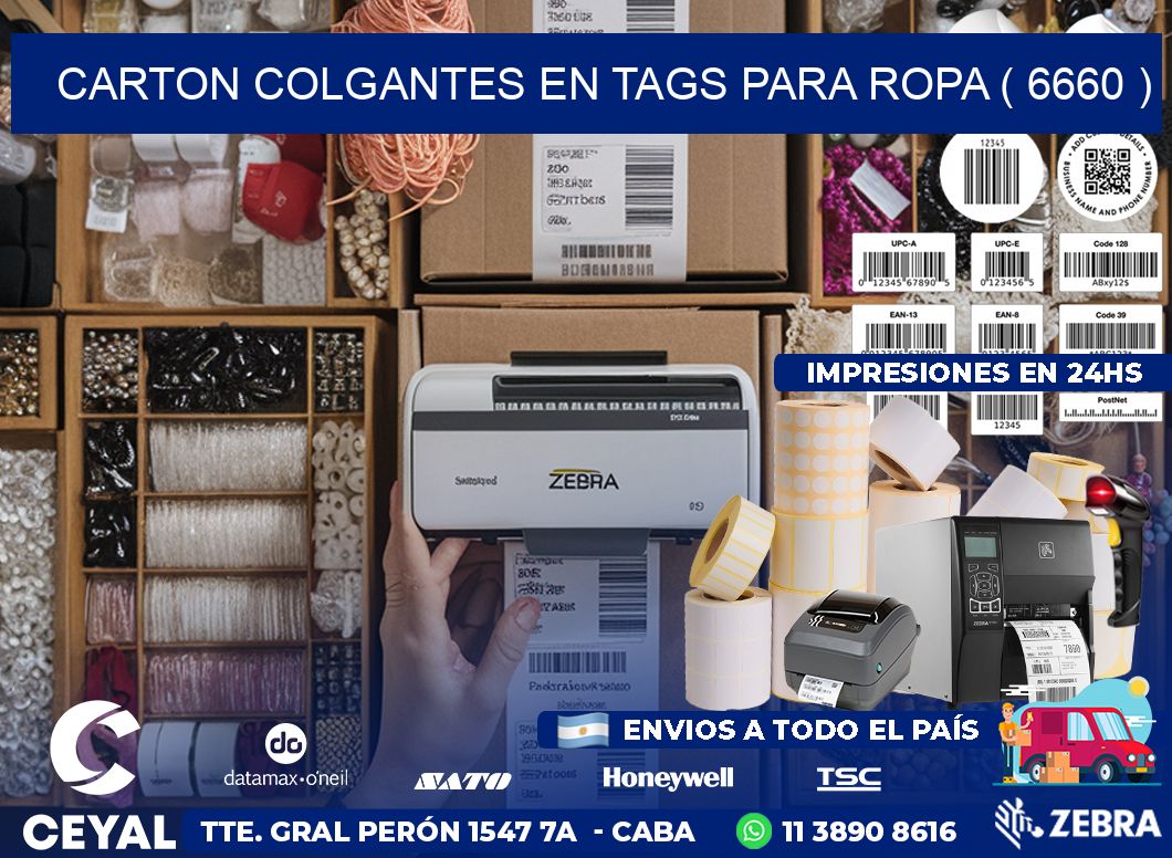 CARTON COLGANTES EN TAGS PARA ROPA ( 6660 )