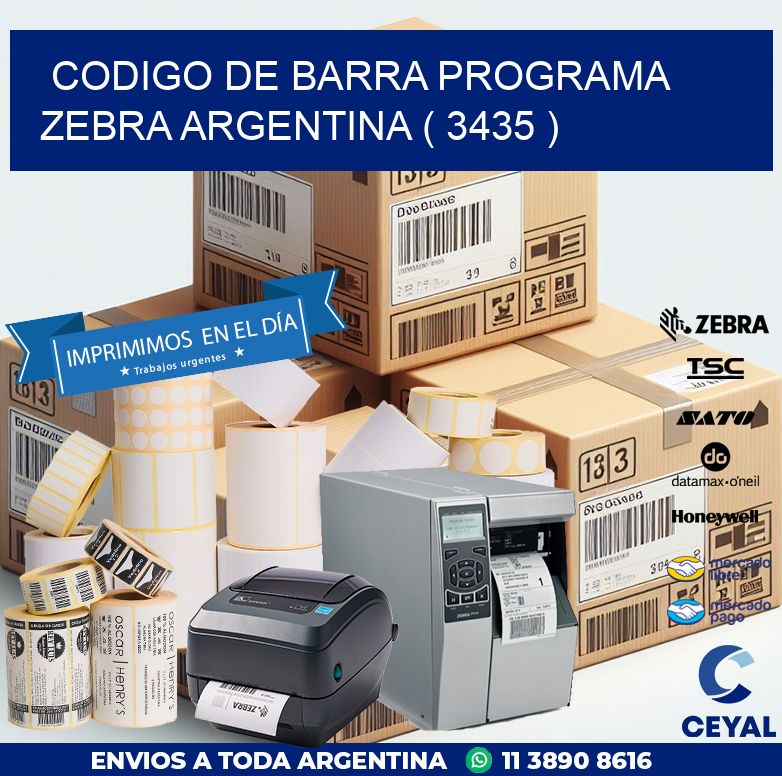 CODIGO DE BARRA PROGRAMA ZEBRA ARGENTINA ( 3435 )