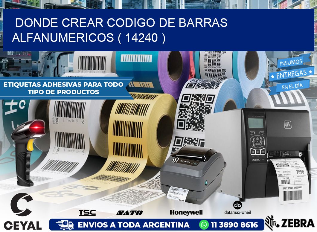 DONDE CREAR CODIGO DE BARRAS ALFANUMERICOS ( 14240 )