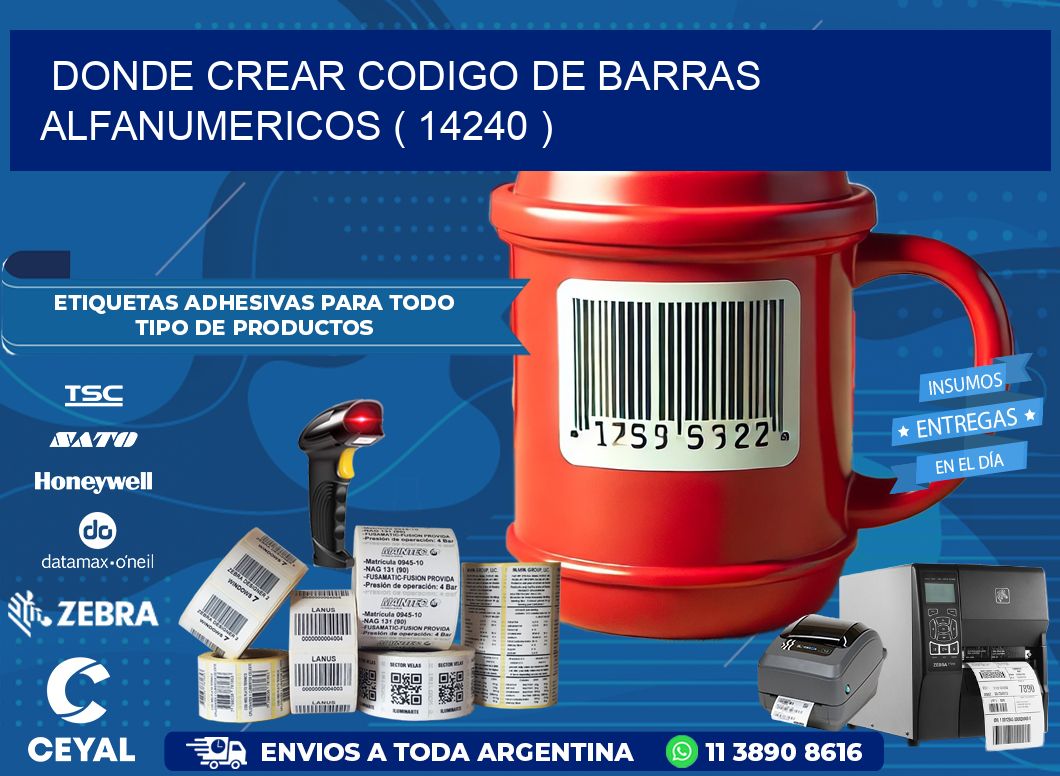 DONDE CREAR CODIGO DE BARRAS ALFANUMERICOS ( 14240 )