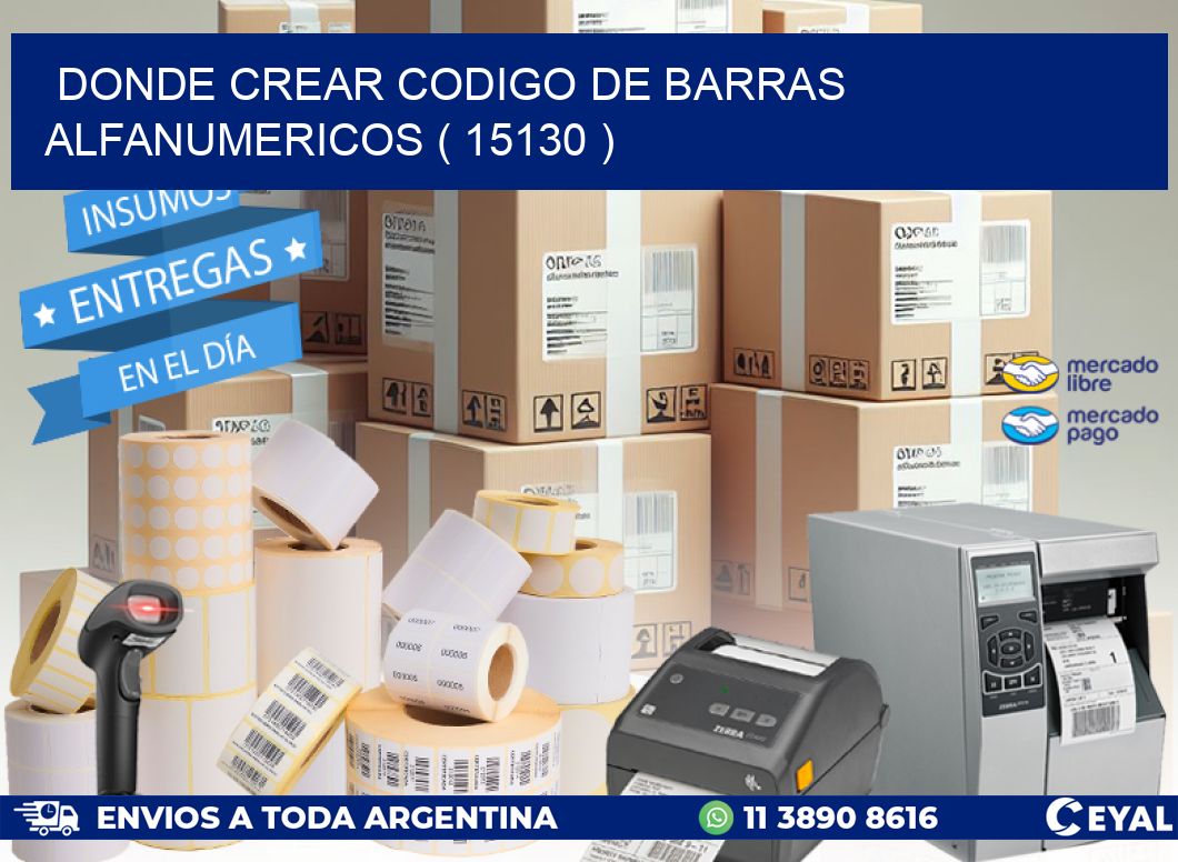 DONDE CREAR CODIGO DE BARRAS ALFANUMERICOS ( 15130 )