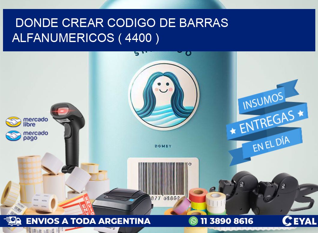 DONDE CREAR CODIGO DE BARRAS ALFANUMERICOS ( 4400 )