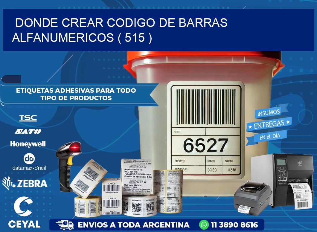 DONDE CREAR CODIGO DE BARRAS ALFANUMERICOS ( 515 )