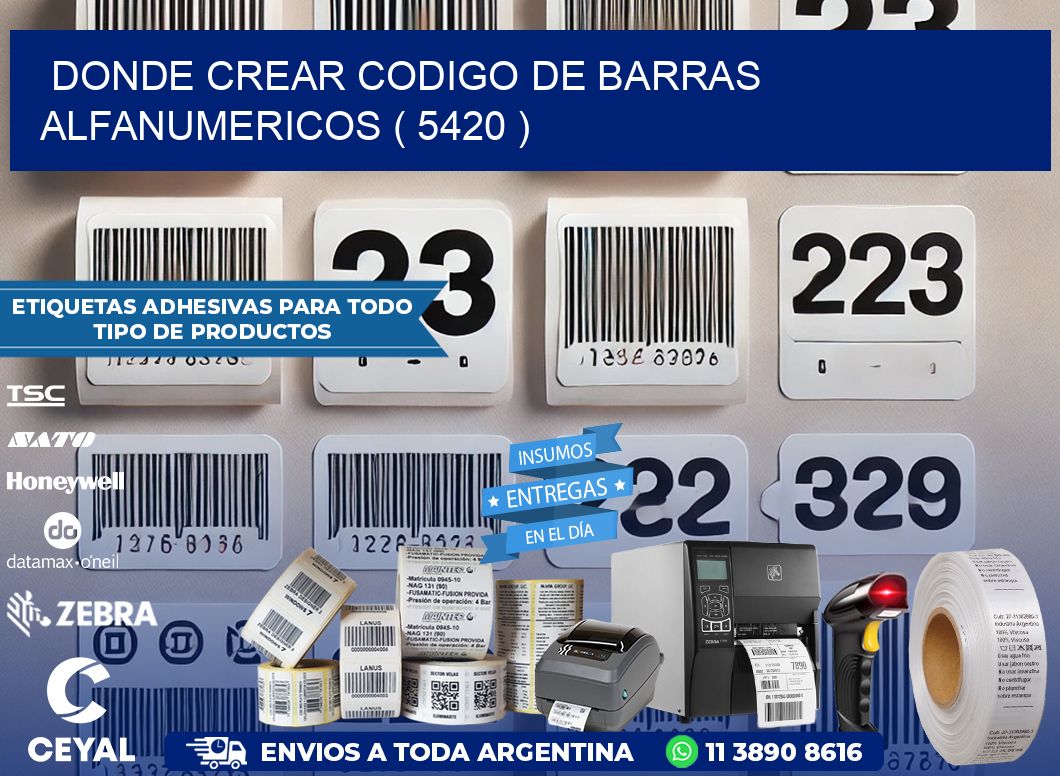 DONDE CREAR CODIGO DE BARRAS ALFANUMERICOS ( 5420 )