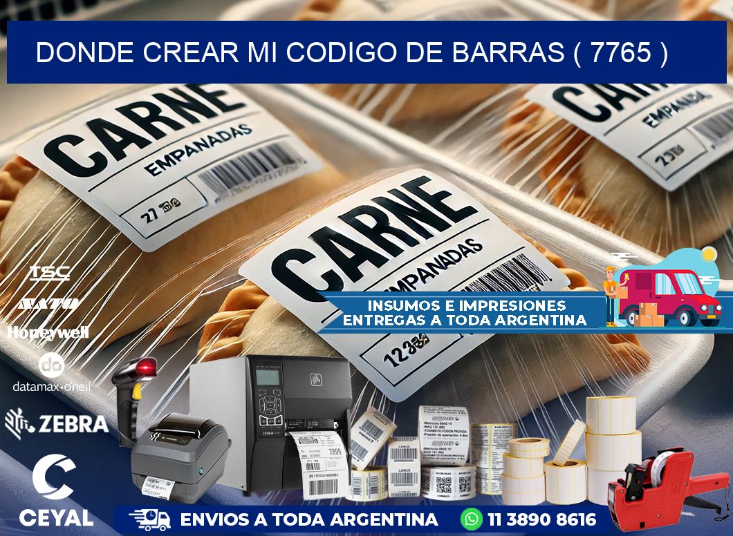 DONDE CREAR MI CODIGO DE BARRAS ( 7765 )