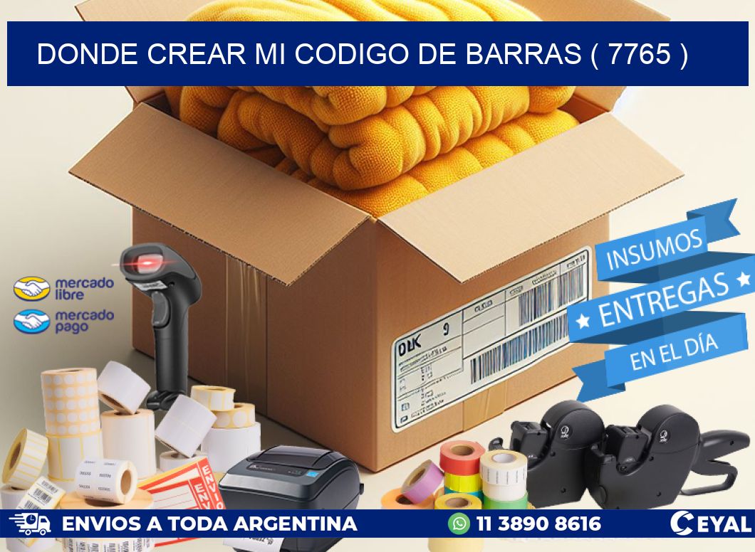 DONDE CREAR MI CODIGO DE BARRAS ( 7765 )