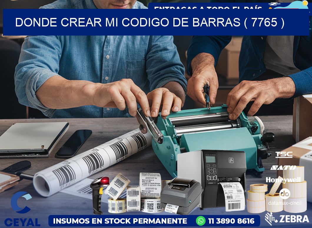 DONDE CREAR MI CODIGO DE BARRAS ( 7765 )