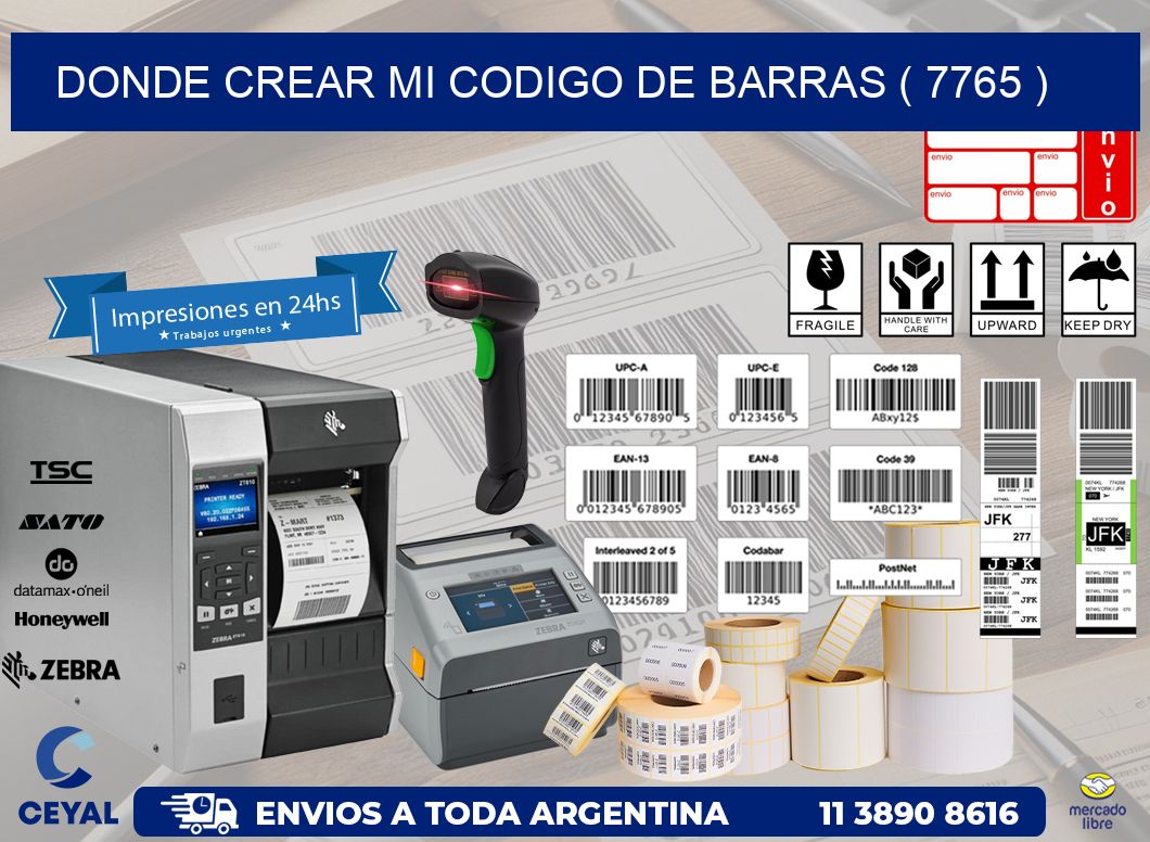 DONDE CREAR MI CODIGO DE BARRAS ( 7765 )