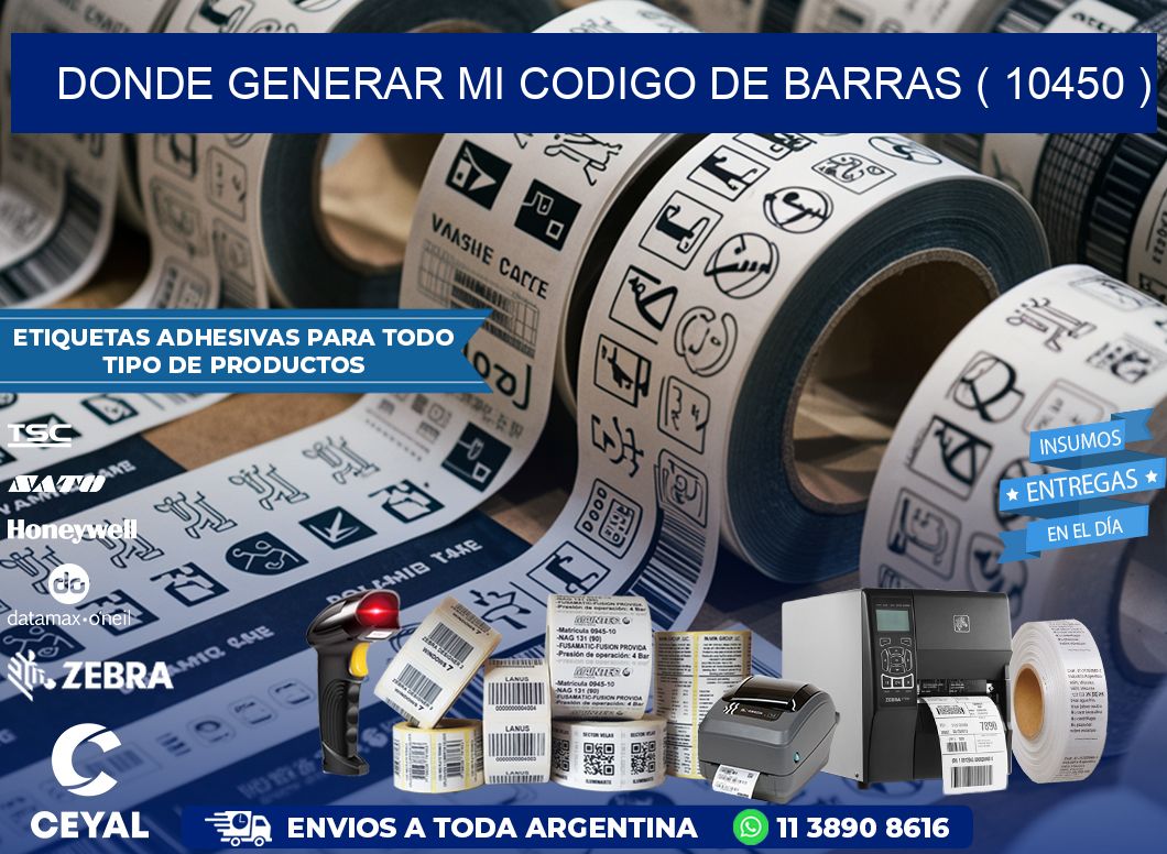 DONDE GENERAR MI CODIGO DE BARRAS ( 10450 )