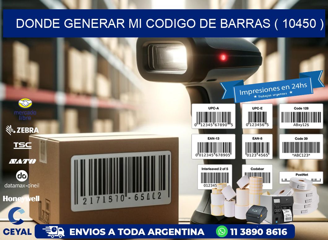 DONDE GENERAR MI CODIGO DE BARRAS ( 10450 )