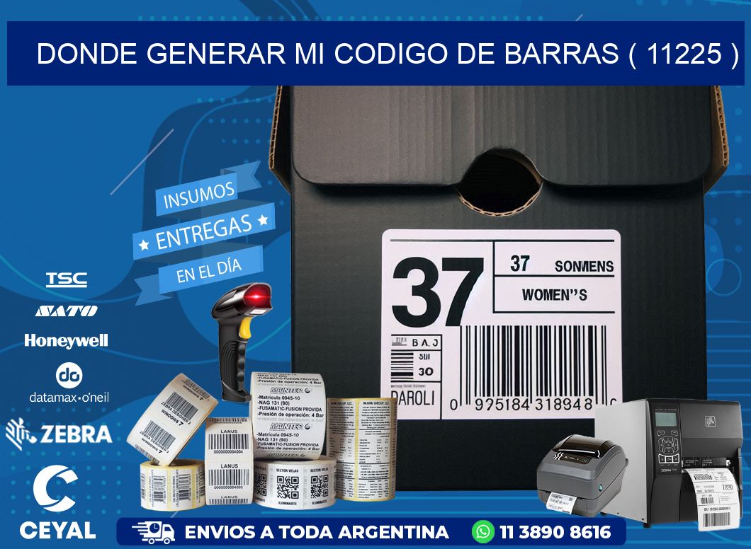 DONDE GENERAR MI CODIGO DE BARRAS ( 11225 )