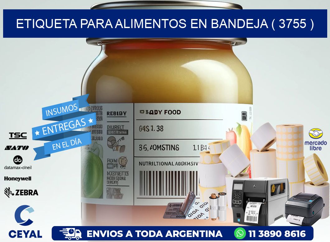 ETIQUETA PARA ALIMENTOS EN BANDEJA ( 3755 )