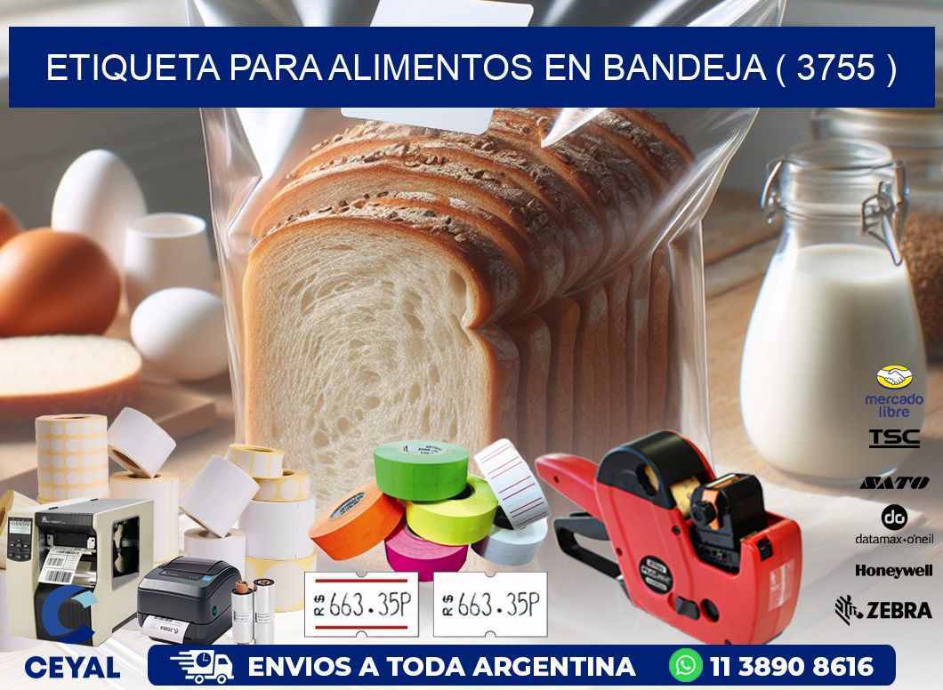 ETIQUETA PARA ALIMENTOS EN BANDEJA ( 3755 )