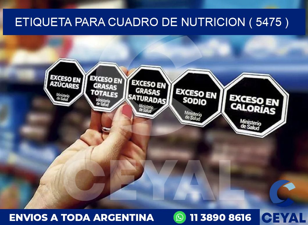 ETIQUETA PARA CUADRO DE NUTRICION ( 5475 )