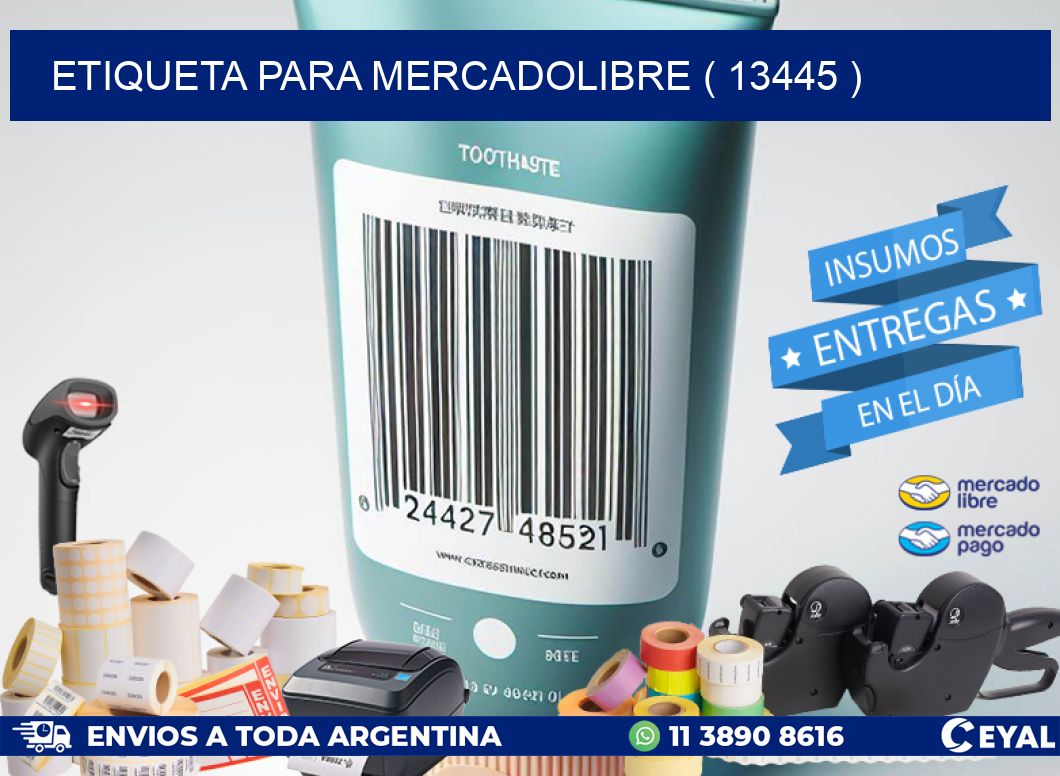 ETIQUETA PARA MERCADOLIBRE ( 13445 )