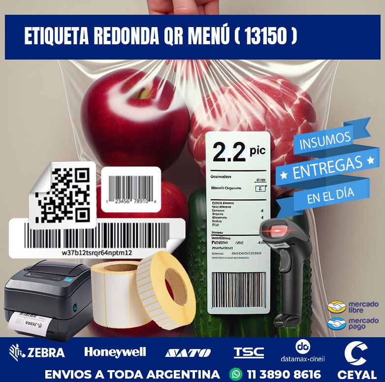 ETIQUETA REDONDA QR MENÚ ( 13150 )