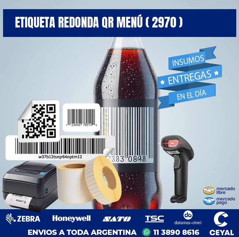 ETIQUETA REDONDA QR MENÚ ( 2970 )