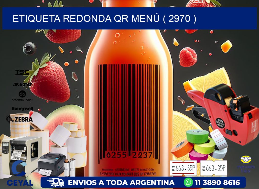 ETIQUETA REDONDA QR MENÚ ( 2970 )