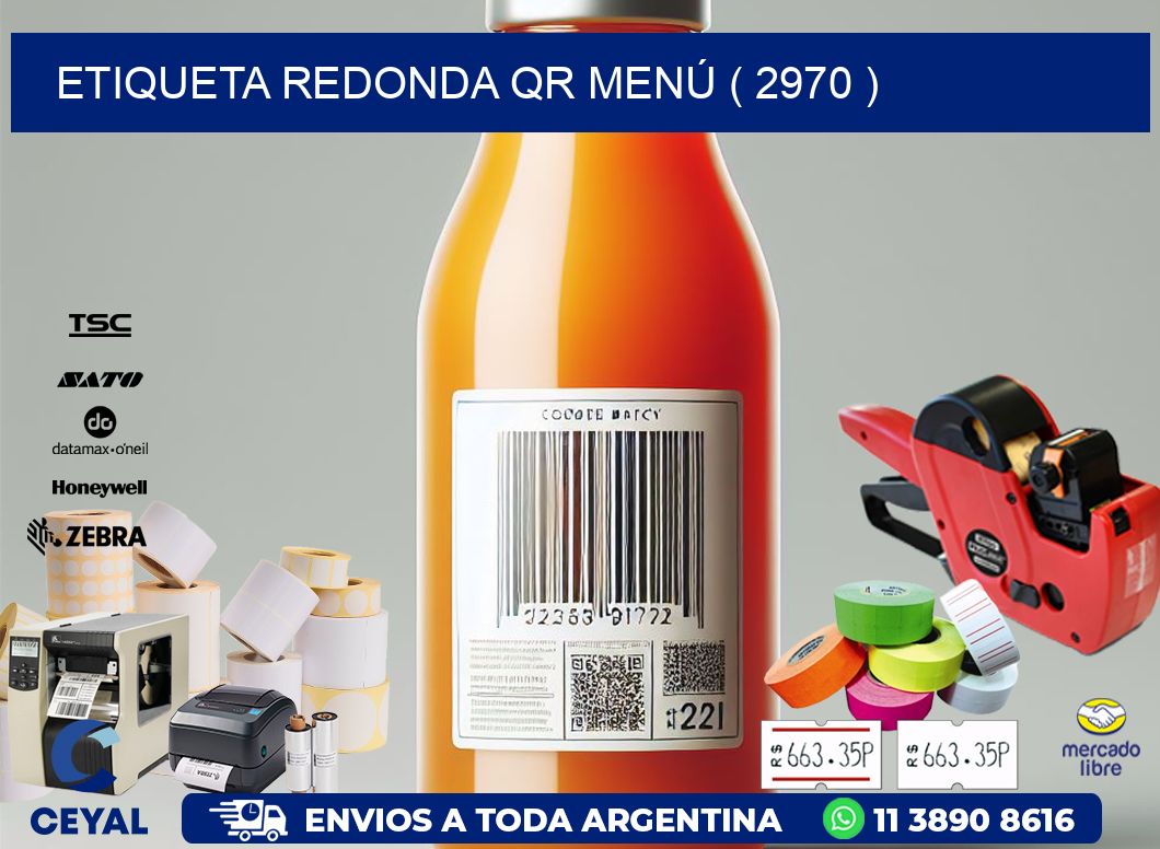 ETIQUETA REDONDA QR MENÚ ( 2970 )