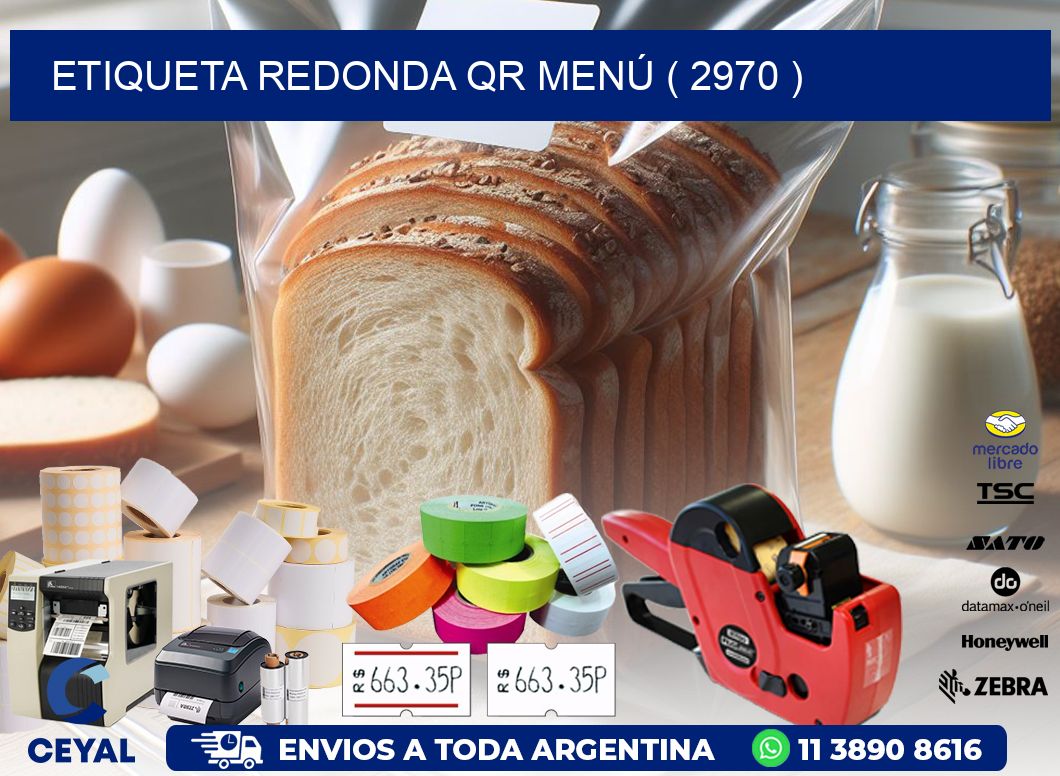 ETIQUETA REDONDA QR MENÚ ( 2970 )