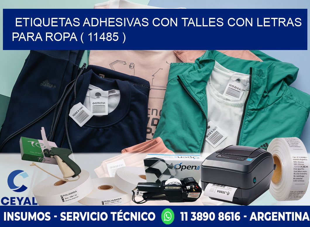 ETIQUETAS ADHESIVAS CON TALLES CON LETRAS PARA ROPA ( 11485 )