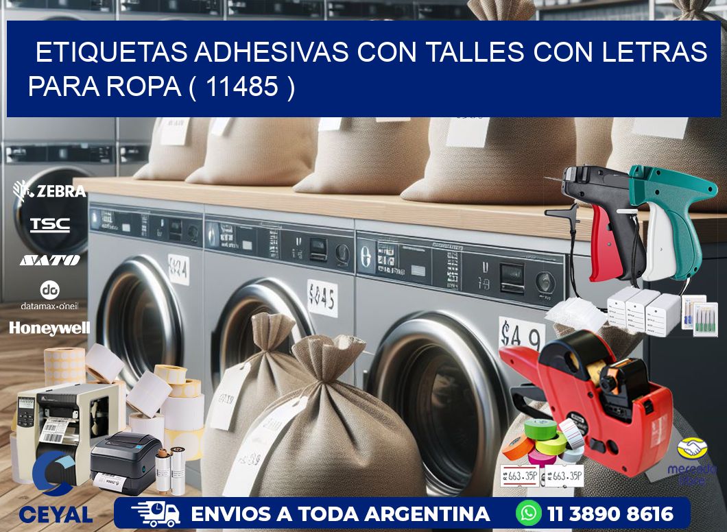 ETIQUETAS ADHESIVAS CON TALLES CON LETRAS PARA ROPA ( 11485 )