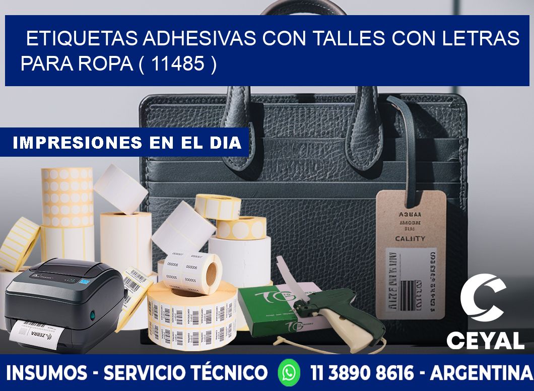 ETIQUETAS ADHESIVAS CON TALLES CON LETRAS PARA ROPA ( 11485 )