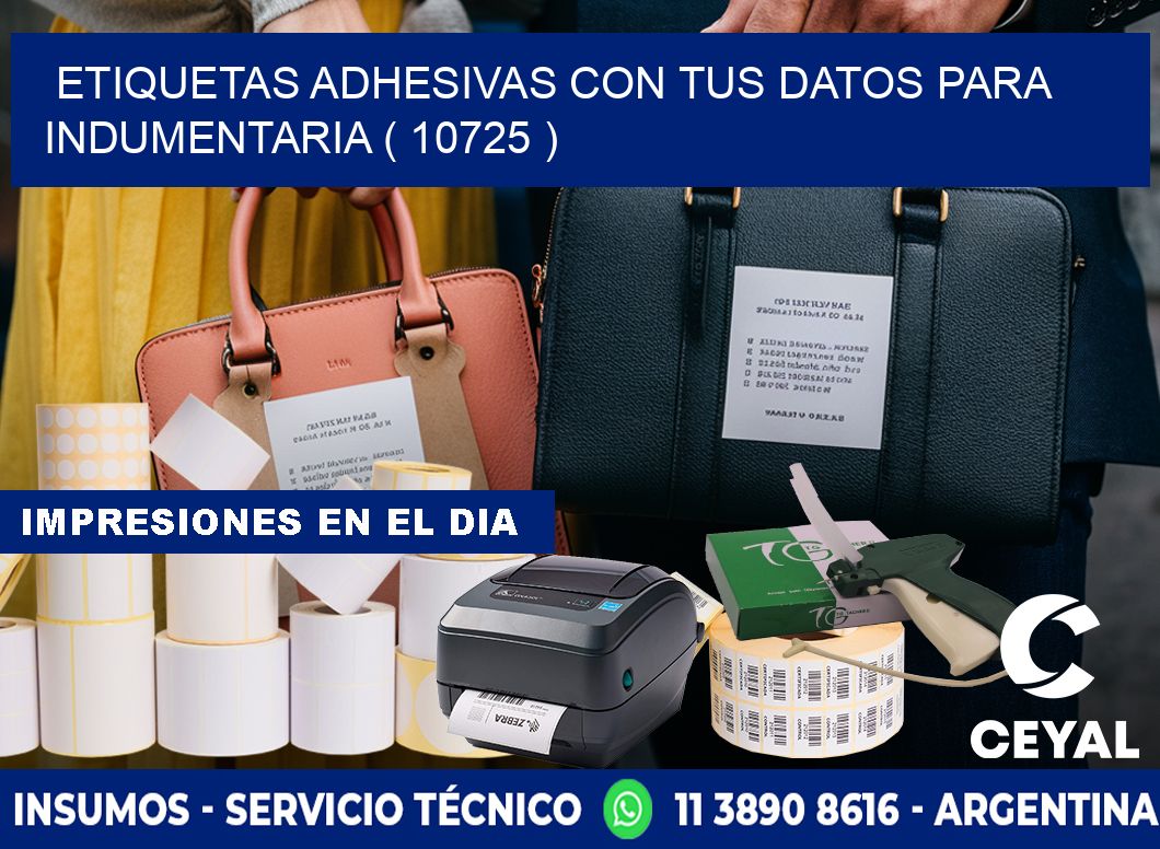 ETIQUETAS ADHESIVAS CON TUS DATOS PARA INDUMENTARIA ( 10725 )