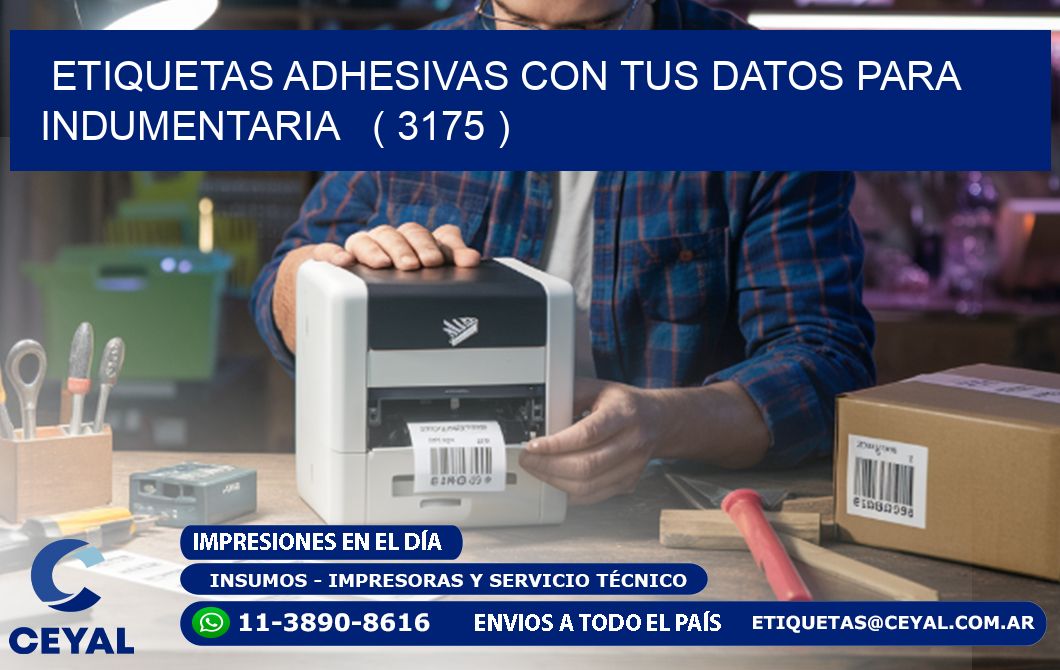 ETIQUETAS ADHESIVAS CON TUS DATOS PARA INDUMENTARIA   ( 3175 )