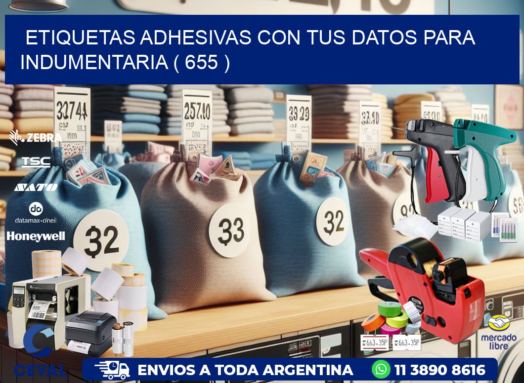 ETIQUETAS ADHESIVAS CON TUS DATOS PARA INDUMENTARIA ( 655 )