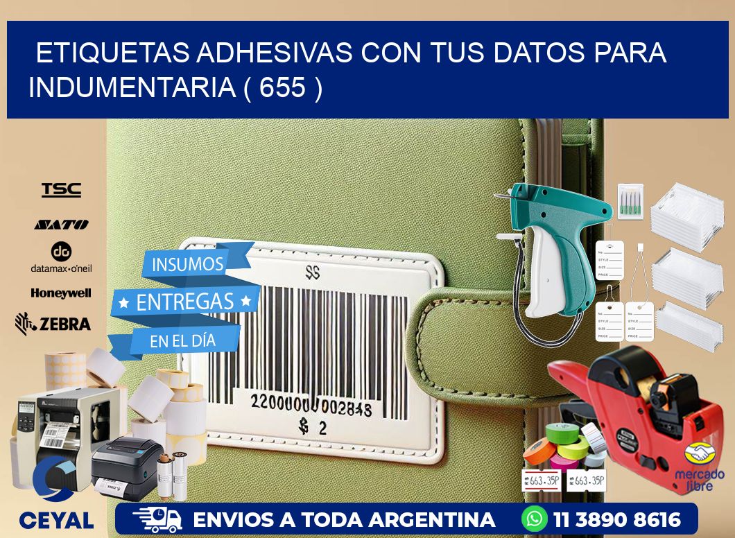 ETIQUETAS ADHESIVAS CON TUS DATOS PARA INDUMENTARIA ( 655 )