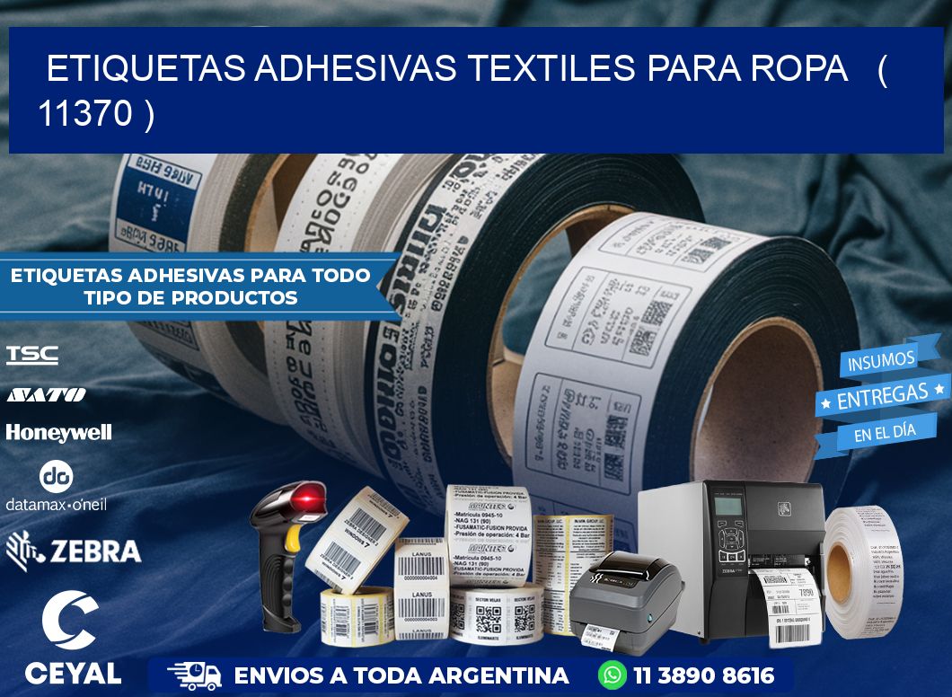 ETIQUETAS ADHESIVAS TEXTILES PARA ROPA   ( 11370 )