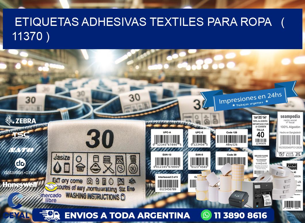 ETIQUETAS ADHESIVAS TEXTILES PARA ROPA   ( 11370 )