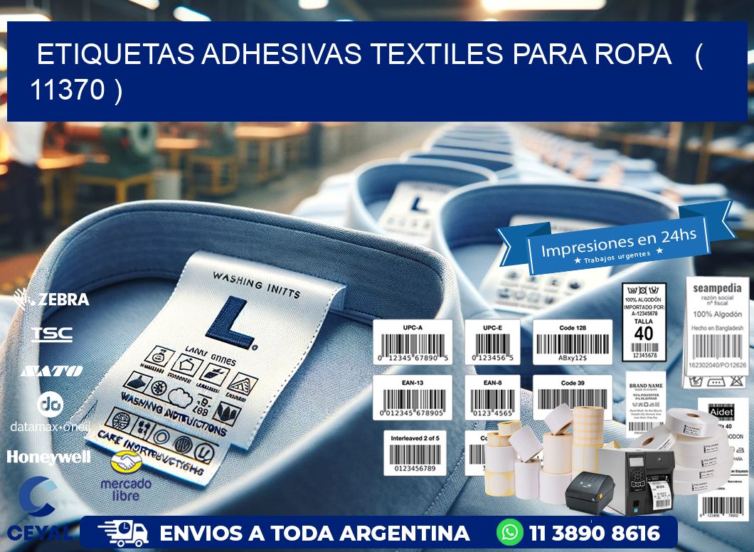 ETIQUETAS ADHESIVAS TEXTILES PARA ROPA   ( 11370 )