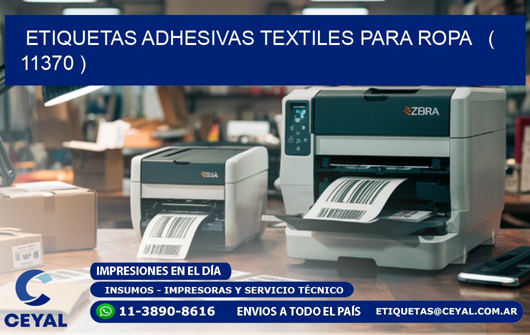 ETIQUETAS ADHESIVAS TEXTILES PARA ROPA   ( 11370 )