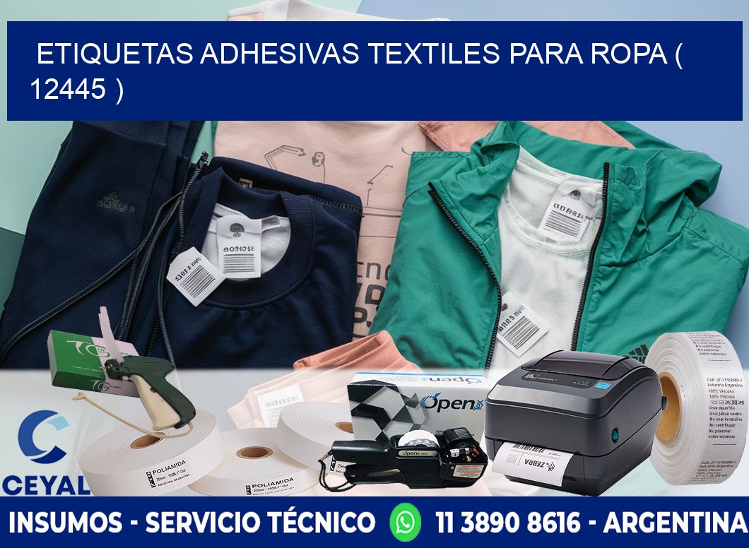 ETIQUETAS ADHESIVAS TEXTILES PARA ROPA ( 12445 )