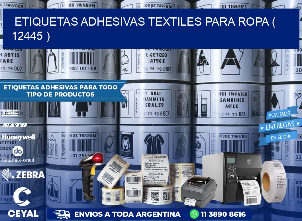 ETIQUETAS ADHESIVAS TEXTILES PARA ROPA ( 12445 )