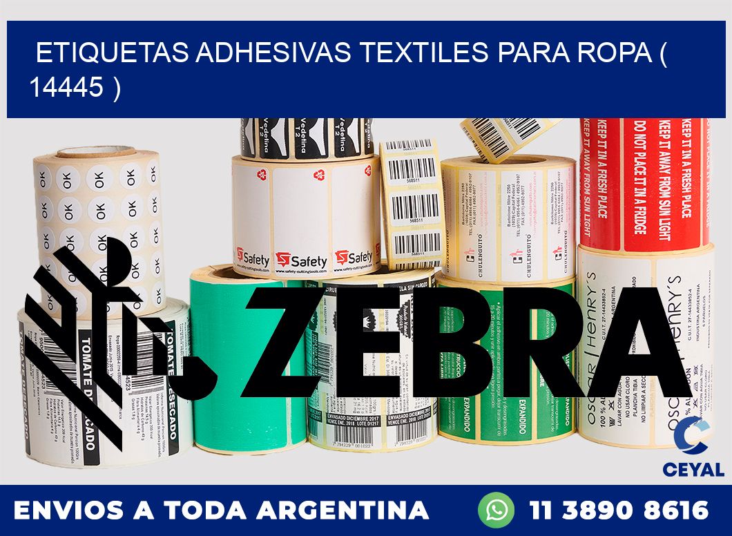 ETIQUETAS ADHESIVAS TEXTILES PARA ROPA ( 14445 )