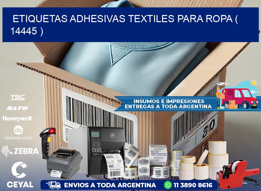 ETIQUETAS ADHESIVAS TEXTILES PARA ROPA ( 14445 )