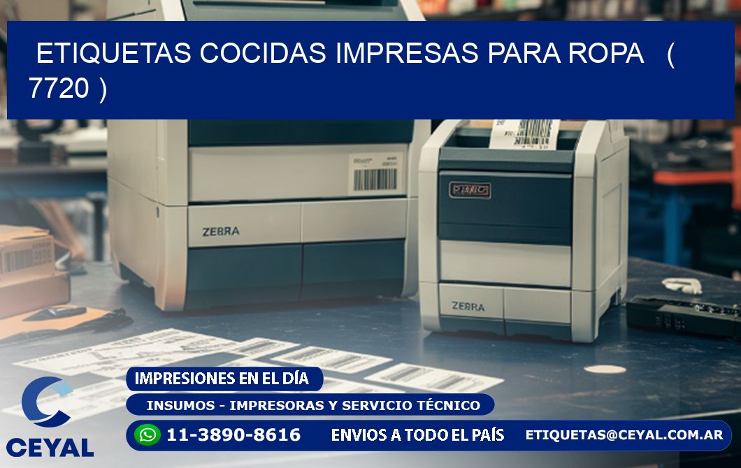 ETIQUETAS COCIDAS IMPRESAS PARA ROPA   ( 7720 )