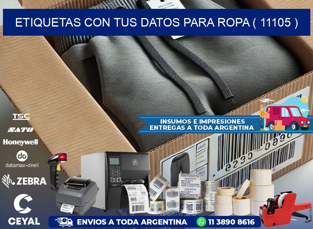 ETIQUETAS CON TUS DATOS PARA ROPA ( 11105 )