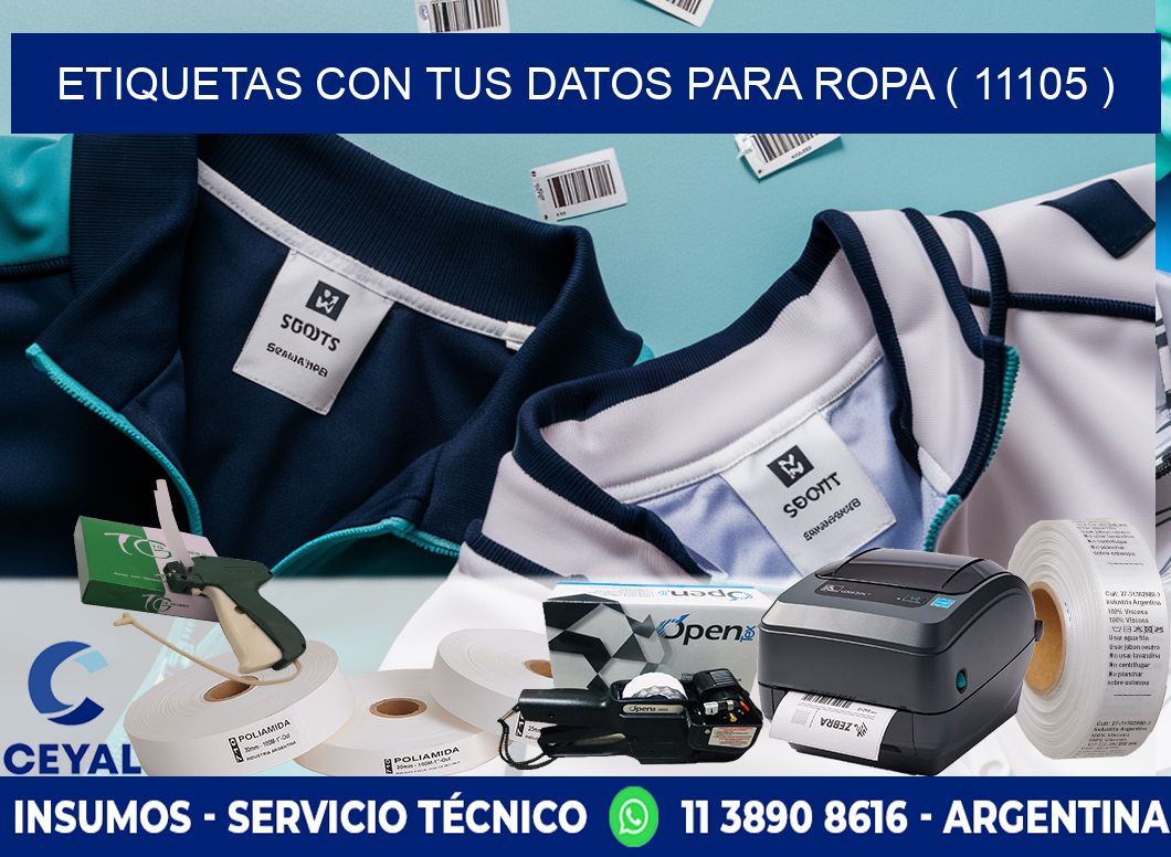 ETIQUETAS CON TUS DATOS PARA ROPA ( 11105 )