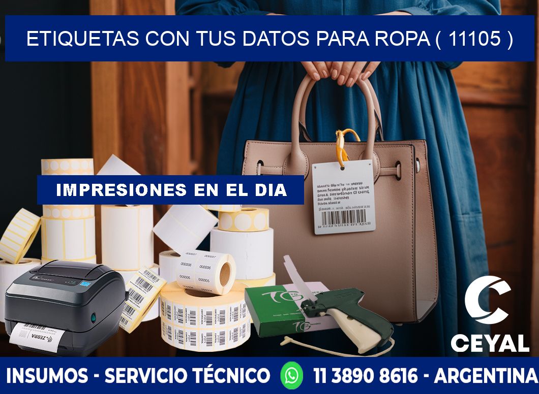 ETIQUETAS CON TUS DATOS PARA ROPA ( 11105 )