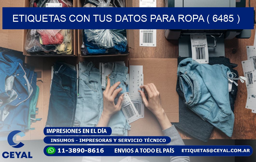 ETIQUETAS CON TUS DATOS PARA ROPA ( 6485 )