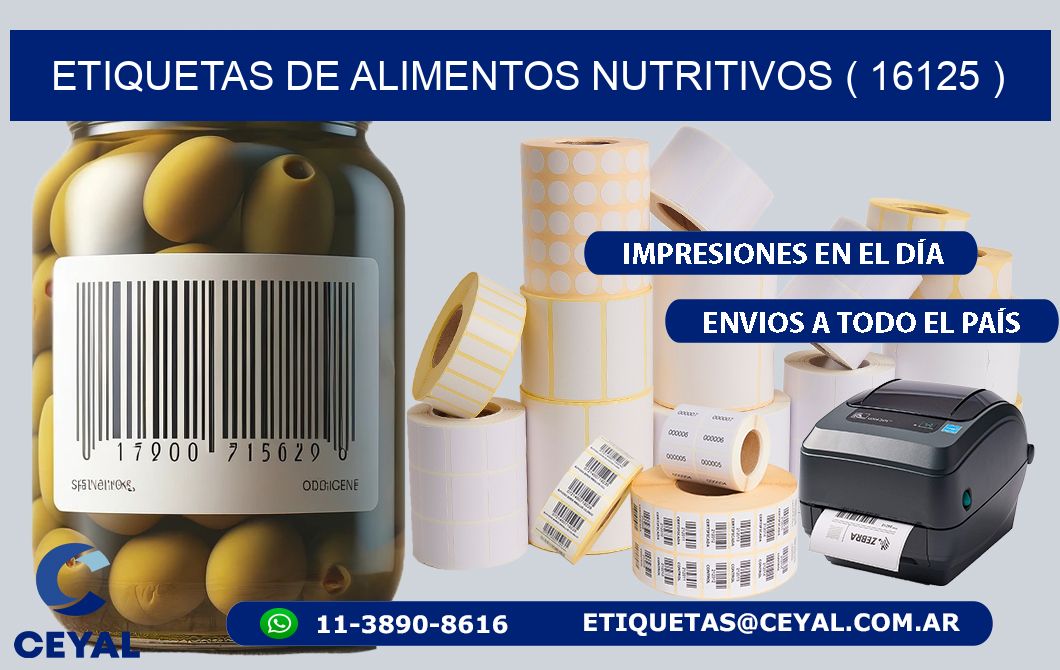 ETIQUETAS DE ALIMENTOS NUTRITIVOS ( 16125 )