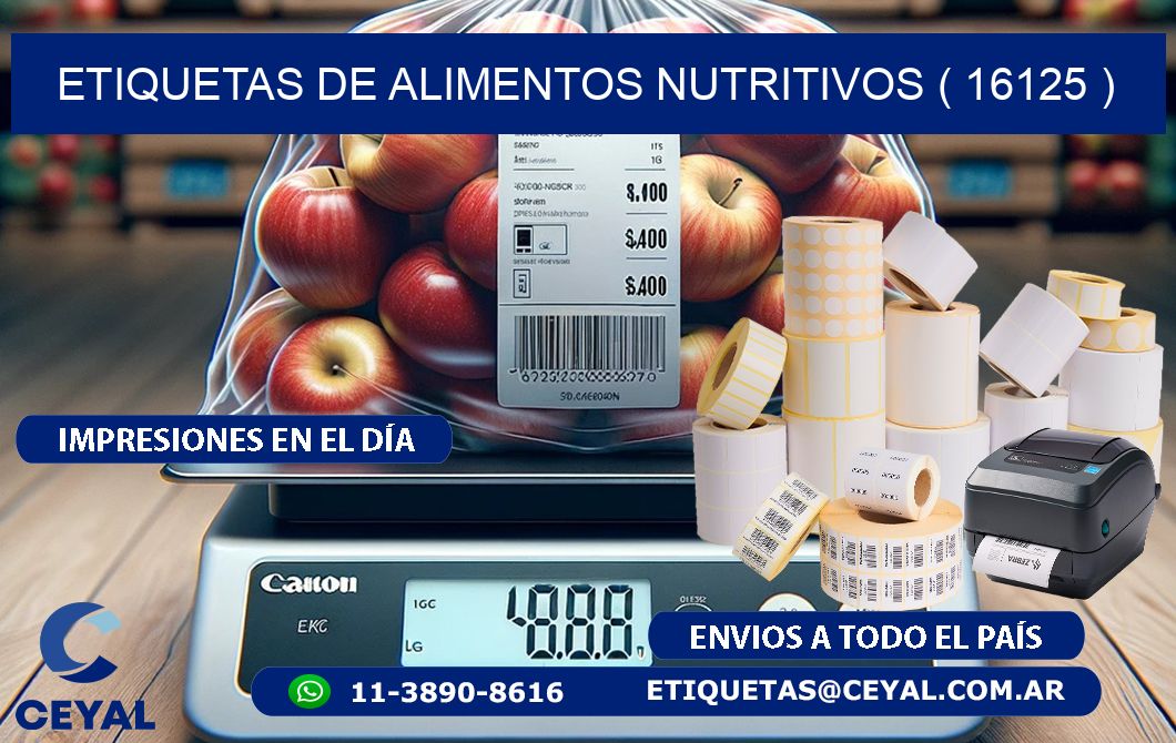 ETIQUETAS DE ALIMENTOS NUTRITIVOS ( 16125 )